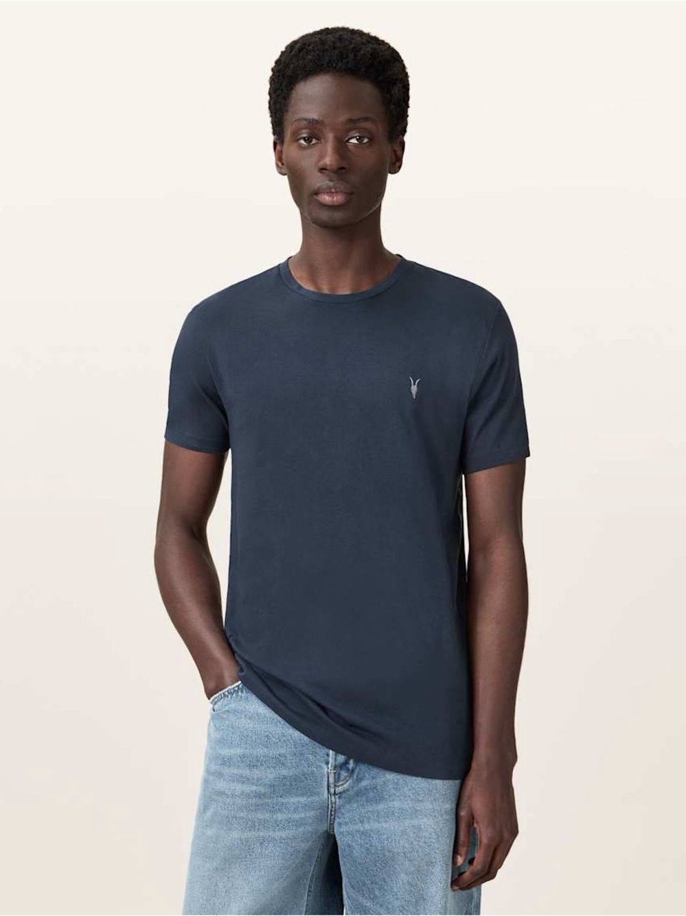 All Saints TONIC CREW NECK SLIM RAMSKULL T-SHIRT
